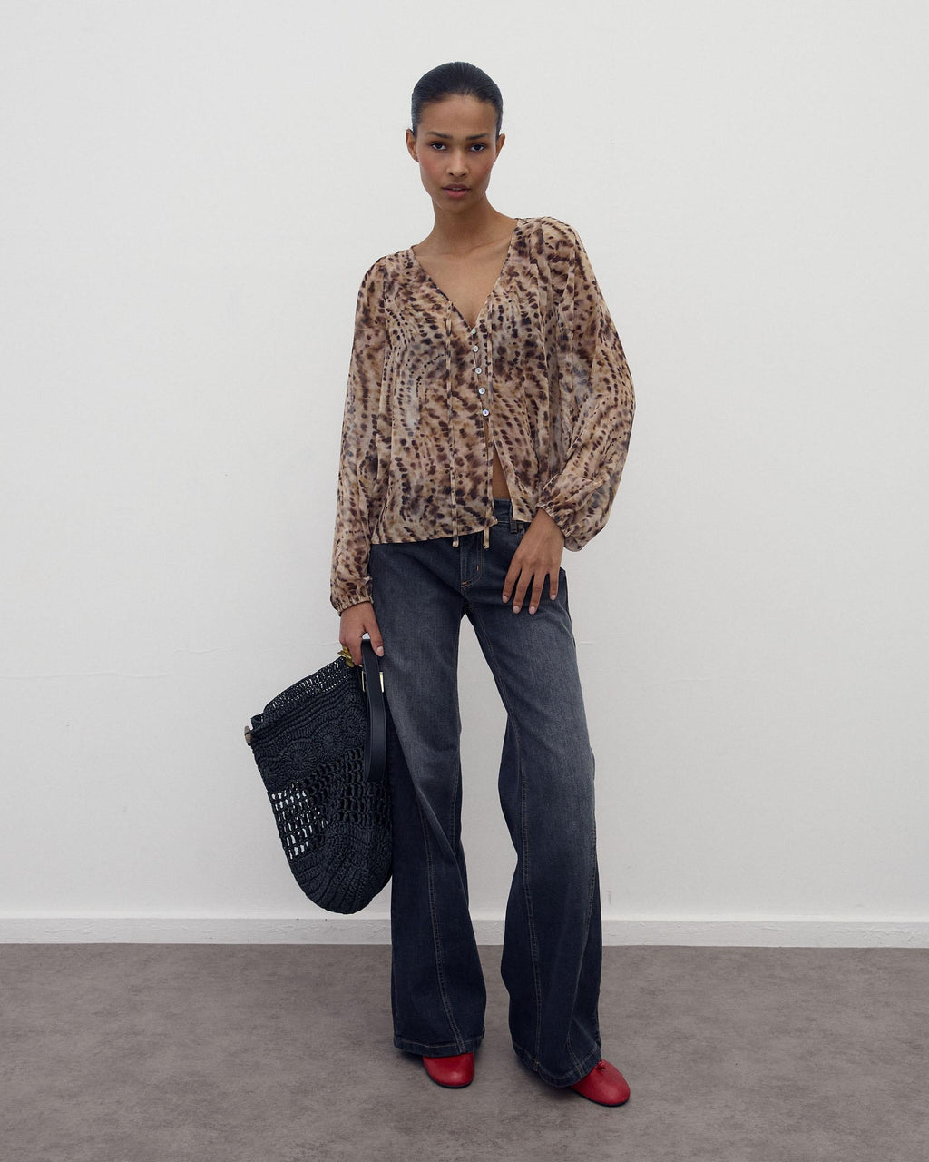 BLUSA FLUIDA ANIMAL PRINT