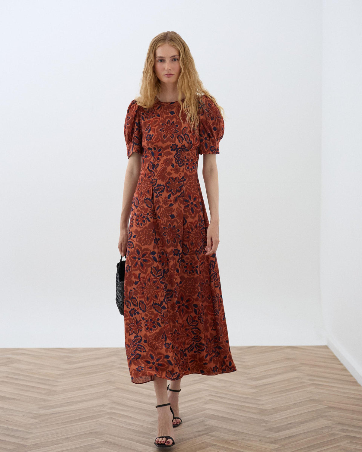 VESTIDO MANGA ABULLONADA ESTAMPADO FLORAL