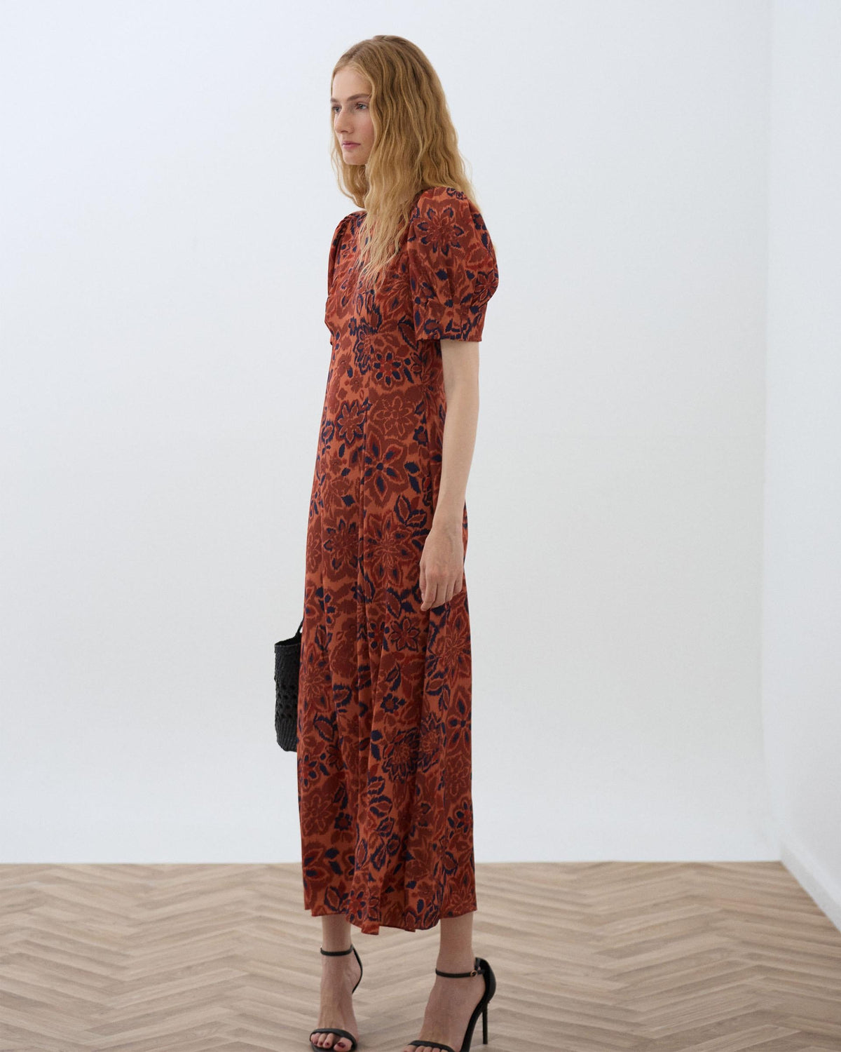 VESTIDO MANGA ABULLONADA ESTAMPADO FLORAL