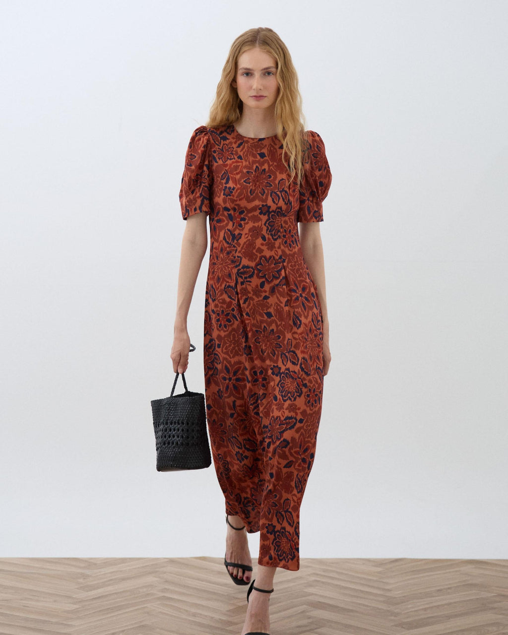 VESTIDO MANGA ABULLONADA ESTAMPADO FLORAL