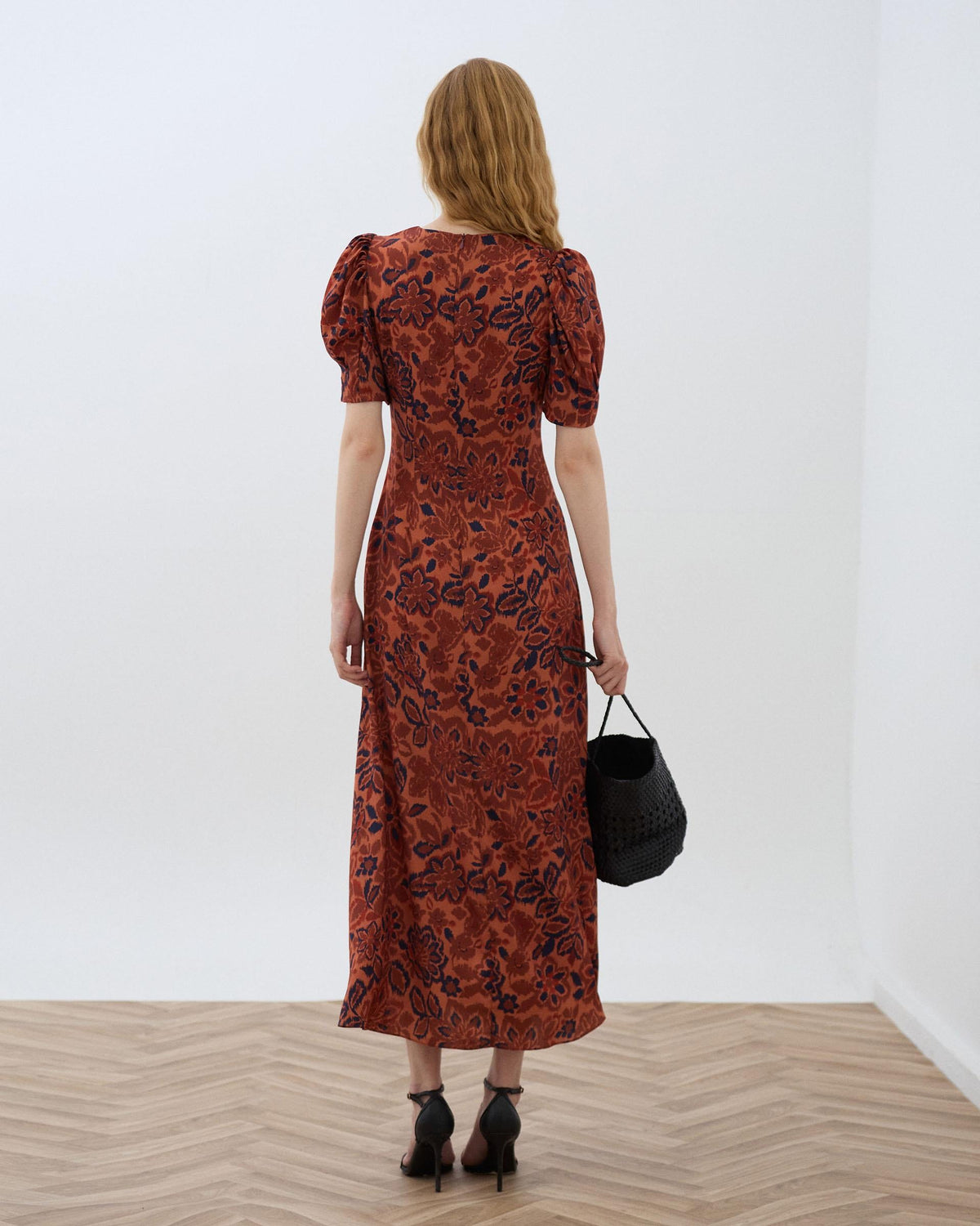 VESTIDO MANGA ABULLONADA ESTAMPADO FLORAL