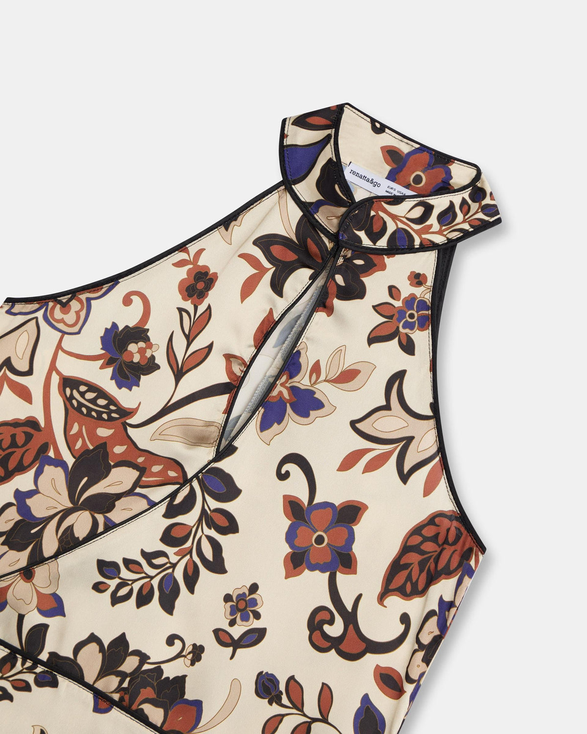 TOP CUELLO SUBIDO LAGRIMA ESTAMPADO FLORAL