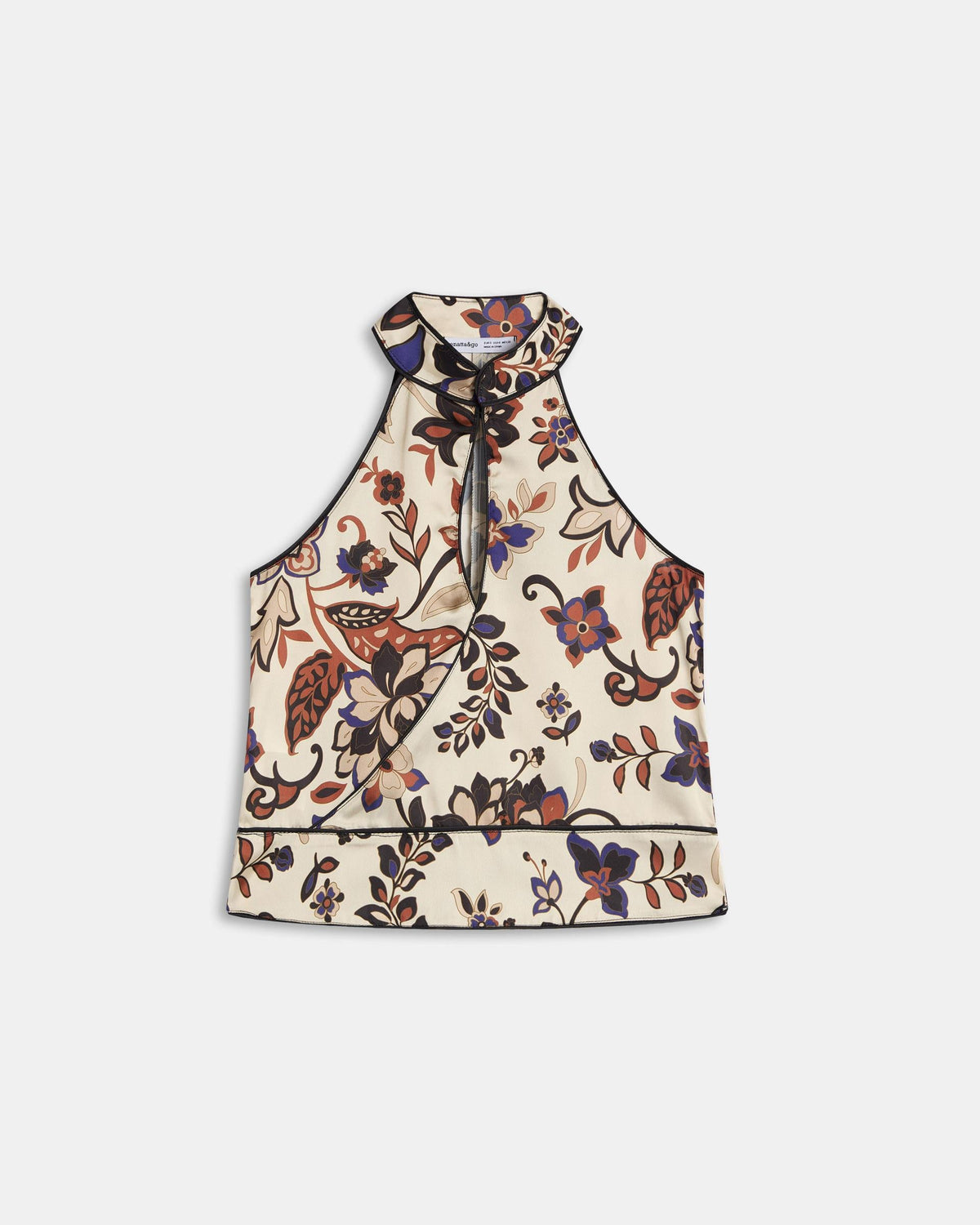 TOP CUELLO SUBIDO LAGRIMA ESTAMPADO FLORAL